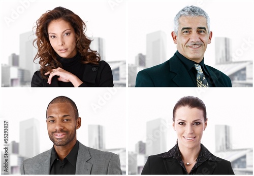 Photo: Image mosaic of four businesspeople Image mosaic of four businesspeople