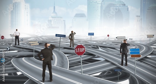 Photo: Confused way of a businessman Confused way of a businessman