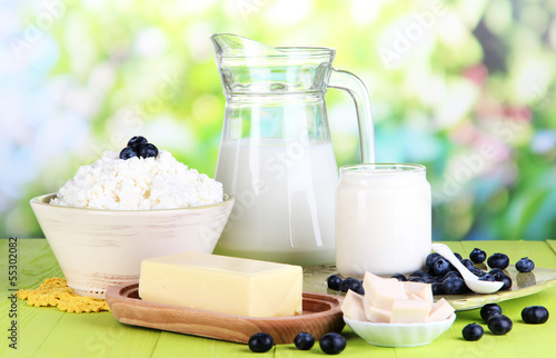 Photo: Fresh dairy products with blueberry Fresh dairy products with blueberry