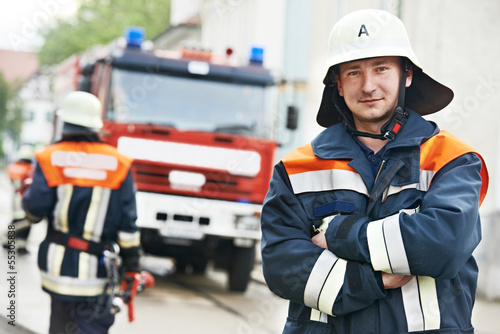 Photo: Fireman portrait at training Fireman portrait at training