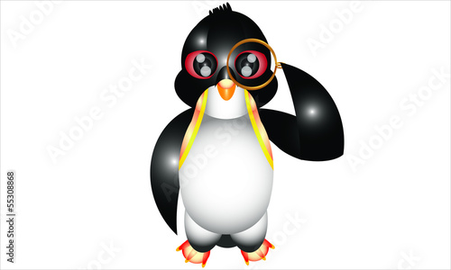 Vector: Animal. Penguin With Monocle Animal. Penguin With Monocle