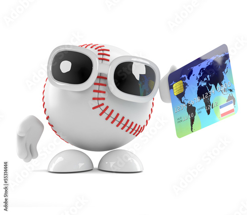 Illustration: Baseball pays with plastic Baseball pays with plastic
