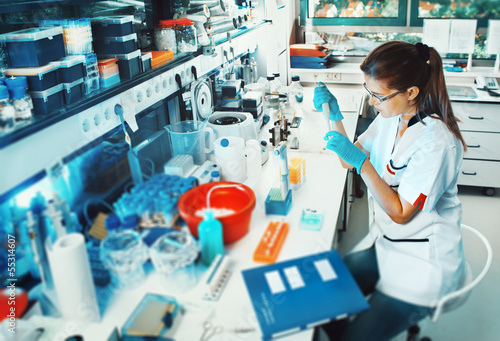 Photo: Scientist works in the lab Scientist works in the lab