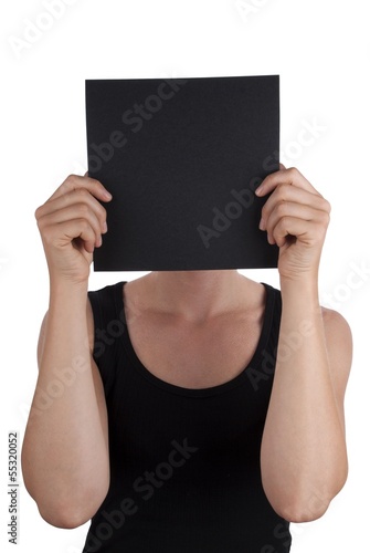 Photo: Person with a Black Square Person with a Black Square