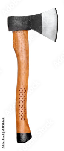 Photo: Axe, isolated on white Axe, isolated on white