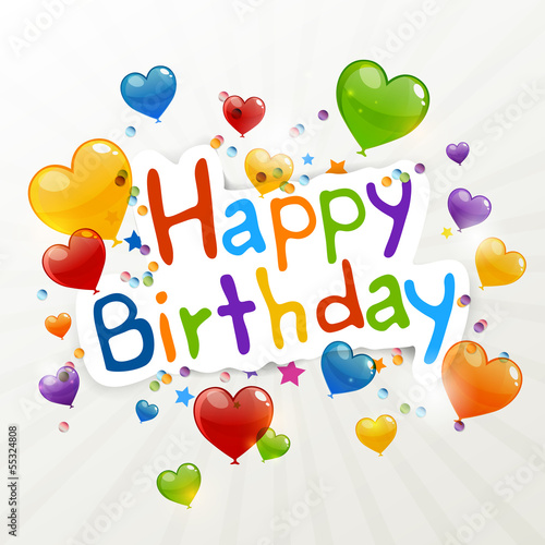 Vector: Vector Illustration of a Happy Birthday Greeting Card Vector Illustration of a Happy Birthday Greeting Card