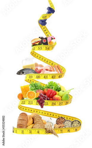 Photo: Food pyramid with measure tape Food pyramid with measure tape