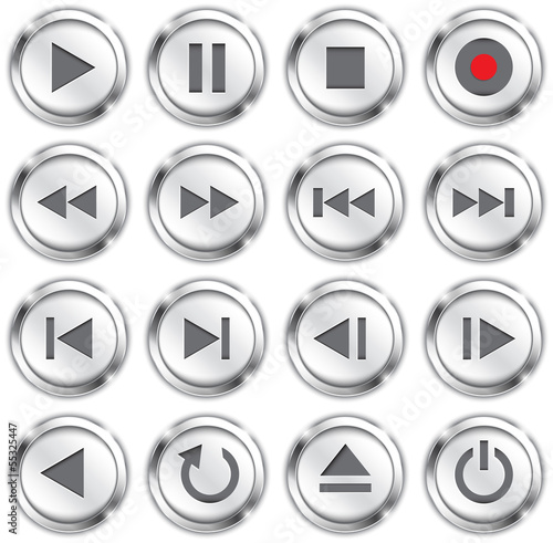 Vector: Multimedia buttons Multimedia buttons