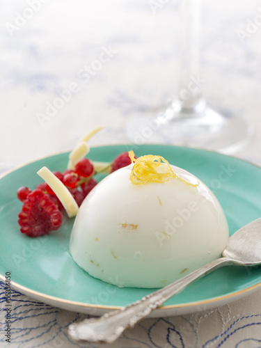 Photo: Single lemon pie on fancy table Single lemon pie on fancy table