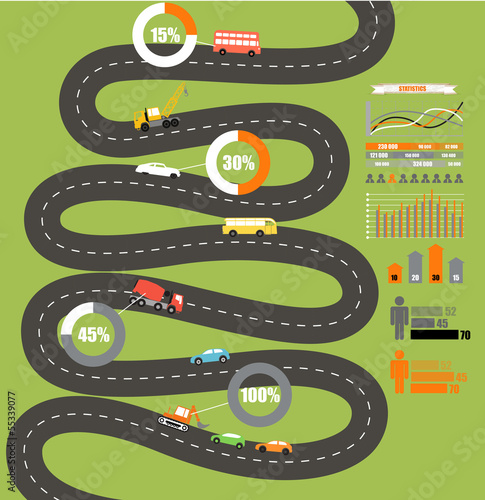Vector: Abstract city map with infographic elements Abstract city map with infographic elements