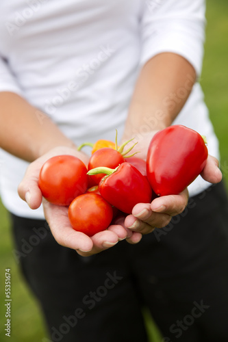 Photo: Vegetables in hands Vegetables in hands