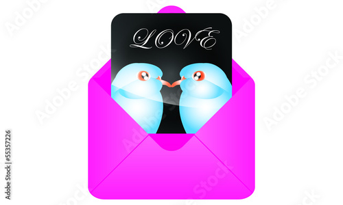 Vector: Romantic Cards 6. Two Birds Romantic Cards 6. Two Birds