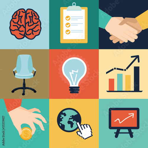 Vector: Vector business and office icons and illustrations Vector business and office icons and illustrations