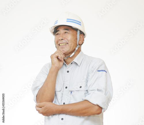 Photo: 笑顔の男性作業員 笑顔の男性作業員
