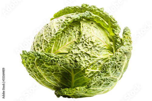 Photo: Savoy cabbage on white Savoy cabbage on white