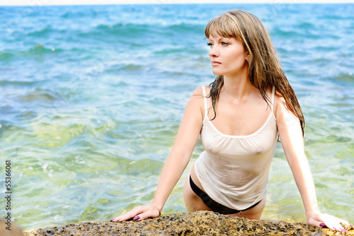 Photo: sensual woman in sea sensual woman in sea