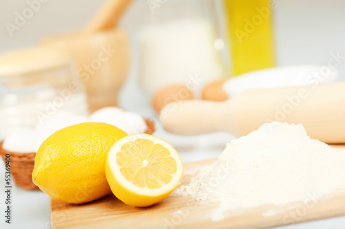 Photo: Different products to make bread Different products to make bread