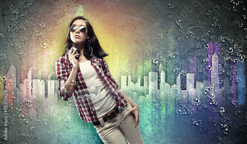 Photo: Young woman with headphones Young woman with headphones