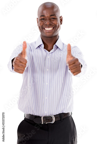 Photo: Happy business man with thumbs up Happy business man with thumbs up