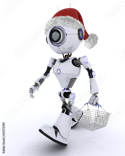 Illustration: Robot christmas shopping Robot christmas shopping