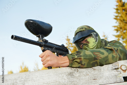 Photo: paintball player paintball player