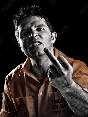 Photo: Angry Young Man in Prison Angry Young Man in Prison