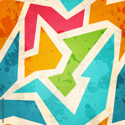 Vector: geometric seamless pattern with grunge effect geometric seamless pattern with grunge effect