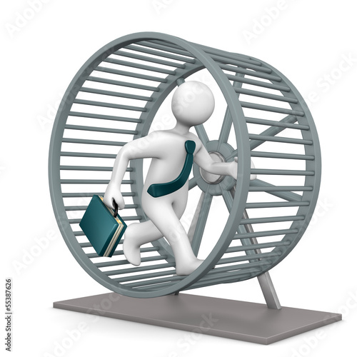 Illustration: Hamster Running Wheel Businessman Hamster Running Wheel Businessman