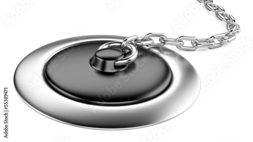 Illustration: Rubber bath plug and sink Rubber bath plug and sink