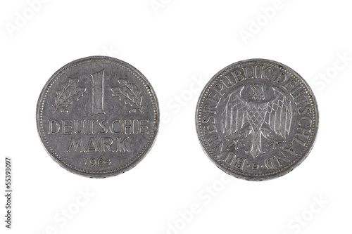 Photo: One german mark coin One german mark coin