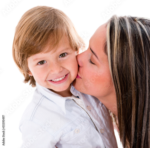 Photo: Mother kissing her son Mother kissing her son