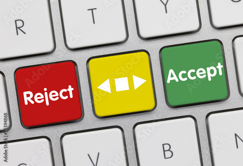 Photo: Reject or accept keyboard key Reject or accept keyboard key