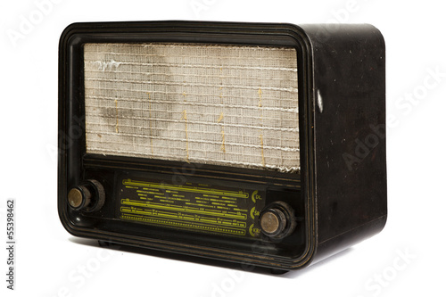 Photo: Antique radio tube isolated on white background Antique radio tube isolated on white background