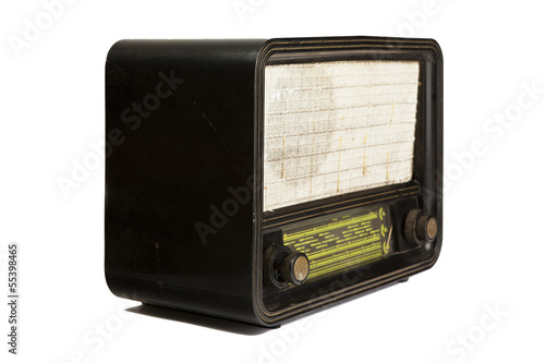 Photo: Antique radio tube isolated on white background Antique radio tube isolated on white background