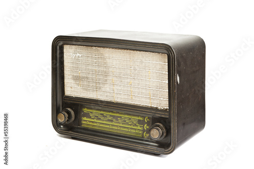 Photo: Antique radio tube isolated on white background Antique radio tube isolated on white background