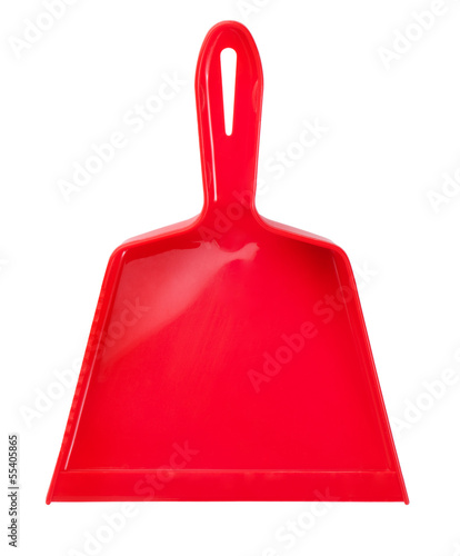 Photo: Red plastic scoop for cleaning Red plastic scoop for cleaning