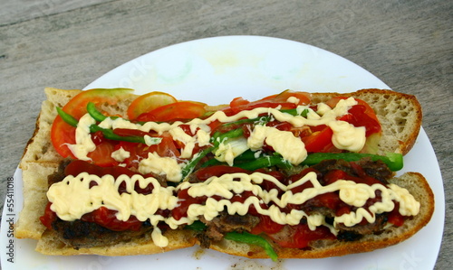 Photo: sandwich bifteck légume mayonnaise sandwich bifteck légume mayonnaise