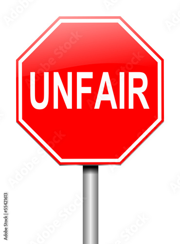 Illustration: Unfair concept. Unfair concept.