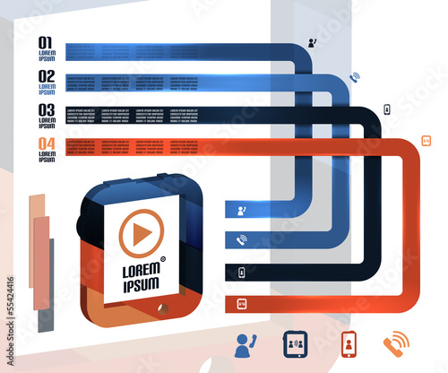 Vector: Modern 3d tablet vector infographics Modern 3d tablet vector infographics