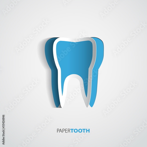 Vector: Sticker paper Tooth - Vector Illustrati Sticker paper Tooth - Vector Illustrati