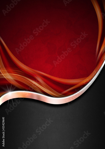 Illustration: Red Black and Metal Luxury Background Red Black and Metal Luxury Background