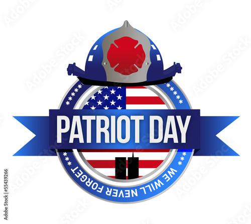Illustration: patriot day seal. fire fighters illustration patriot day seal. fire fighters illustration