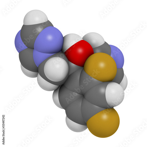 Illustration: Fluconazole antifungal drug (triazole class), chemical structure Fluconazole antifungal drug (triazole class), chemical structure