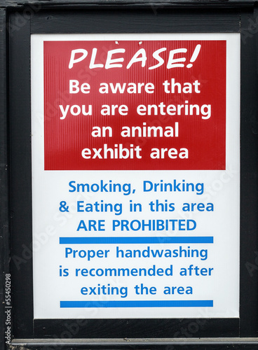 Photo: Entering Animal Exhibit Sign Entering Animal Exhibit Sign