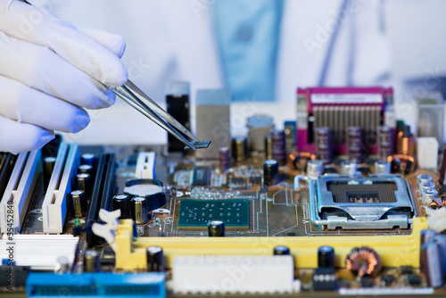 Photo: Microchip assembling Microchip assembling