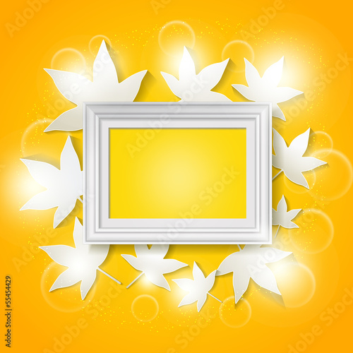 Vector: photo frame with abstract autumn leaves background photo frame with abstract autumn leaves background