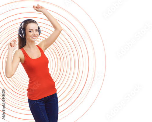 Photo: Happy smiling girl dancing Happy smiling girl dancing