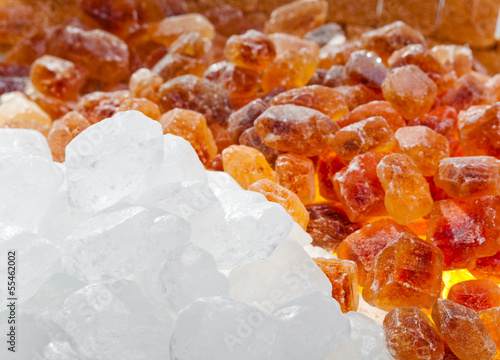 Photo: White and brown candy sugar White and brown candy sugar
