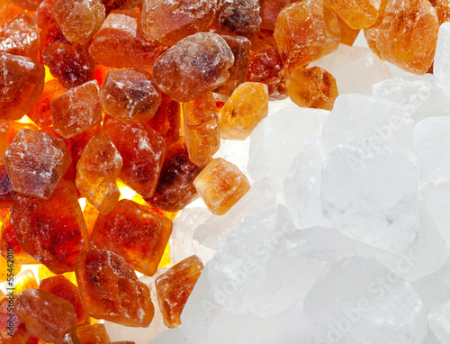 Photo: White and brown candy sugar White and brown candy sugar