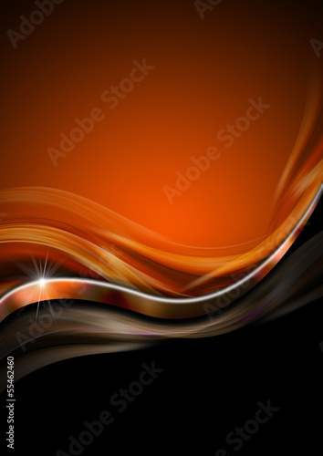 Illustration: Orange Black and Metal Luxury Background Orange Black and Metal Luxury Background